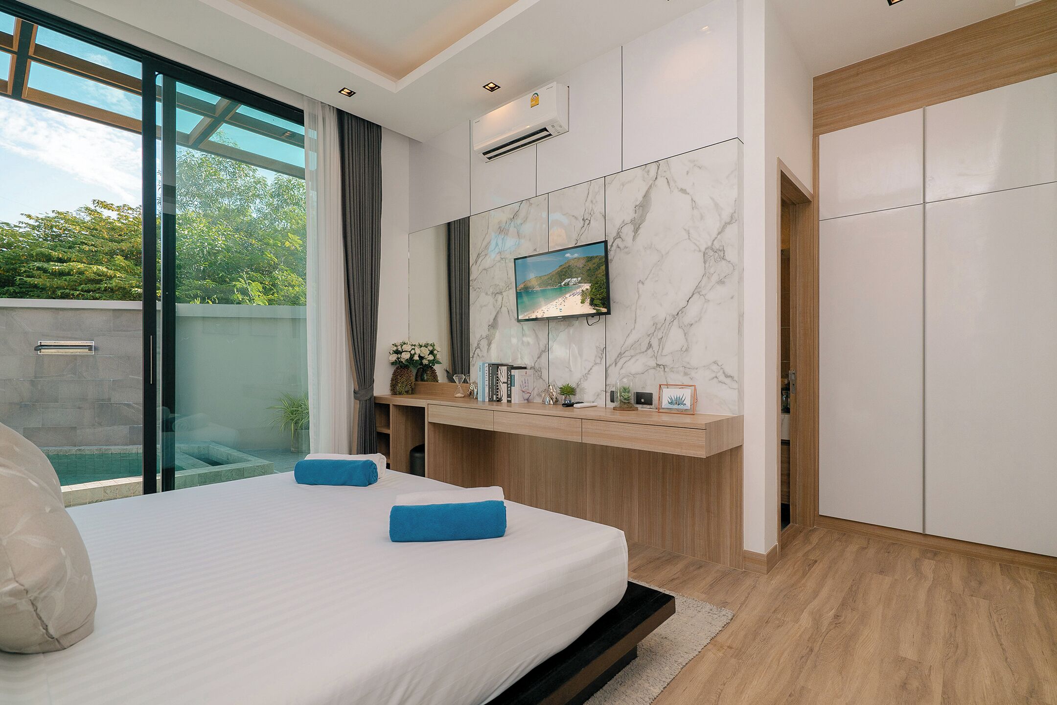 Five-Bedroom Deluxe Pool Villa - Central | In-room safe, blackout drapes, iron/ironing board, free WiFi