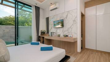 Five-Bedroom Deluxe Pool Villa - Central | In-room safe, blackout drapes, iron/ironing board, free WiFi