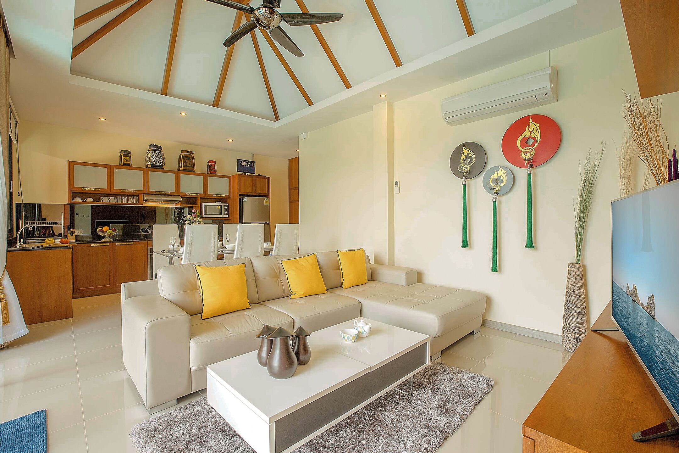 Two-Bedroom Pool Villa - West | Living room | LED TV