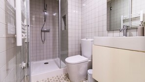 Hair dryer, towels, toilet paper