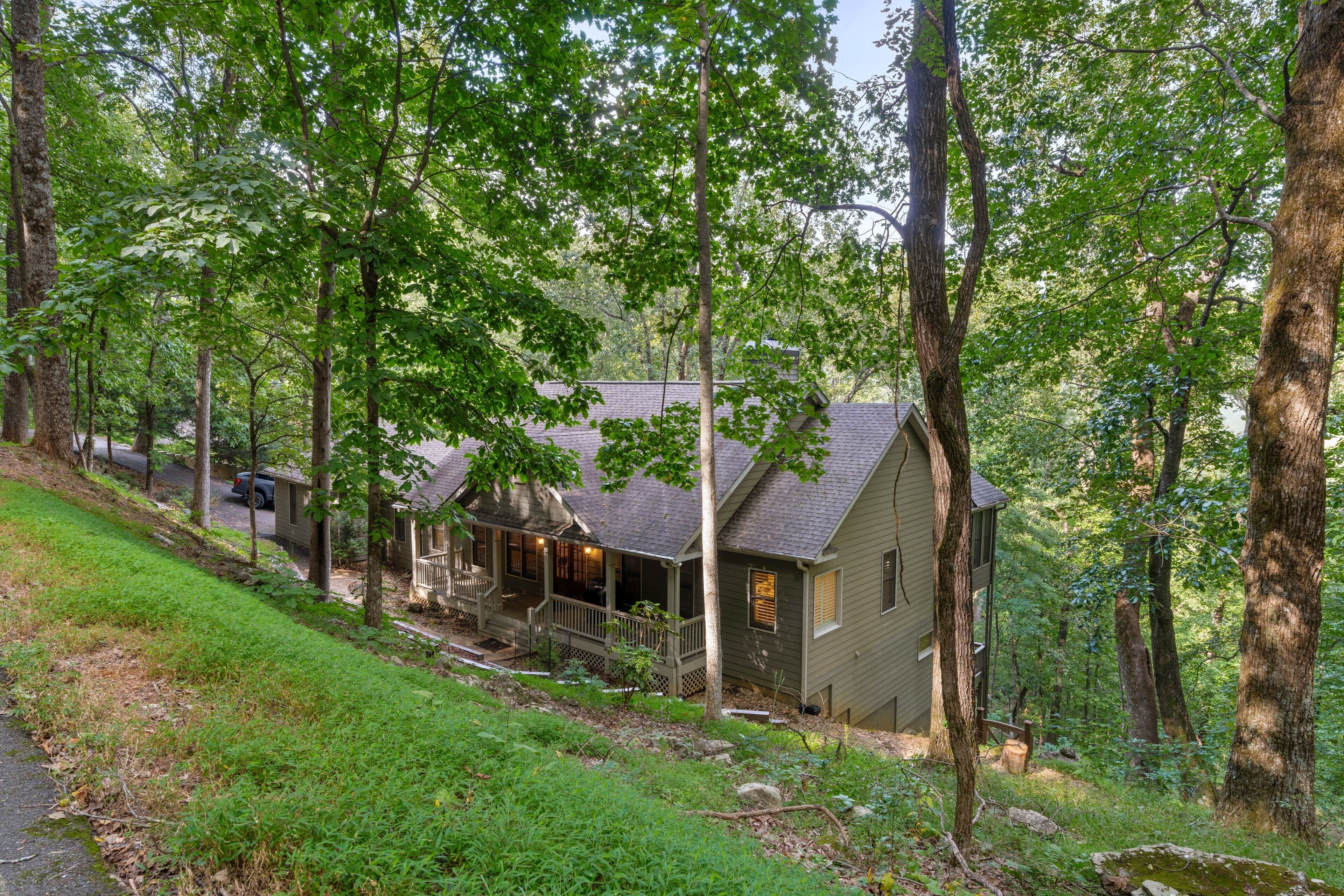 Mountain-view house with fireplace, deck, grill, & W/D - snowbirds welcome