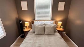 1 bedroom, iron/ironing board, travel crib, WiFi