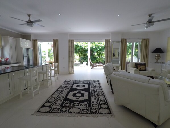 Luxury Villa | Living area | 55-inch LCD TV with satellite channels
