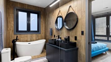 Douche, sèche-cheveux, serviettes fournies, savon