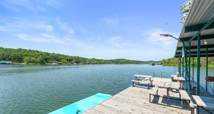 Lakefront 2BR Duplex Cabin w/Pool + Boat dock