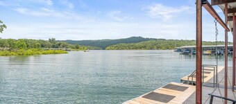 Lakefront 2BR Cabin w/ Pool + Swim & Boat dock