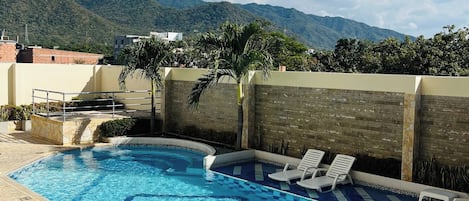 Apartment, 1 Bedroom, Smoking, Balcony | Pool | Outdoor pool