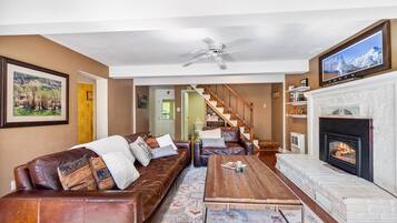 TV, fireplace, video games