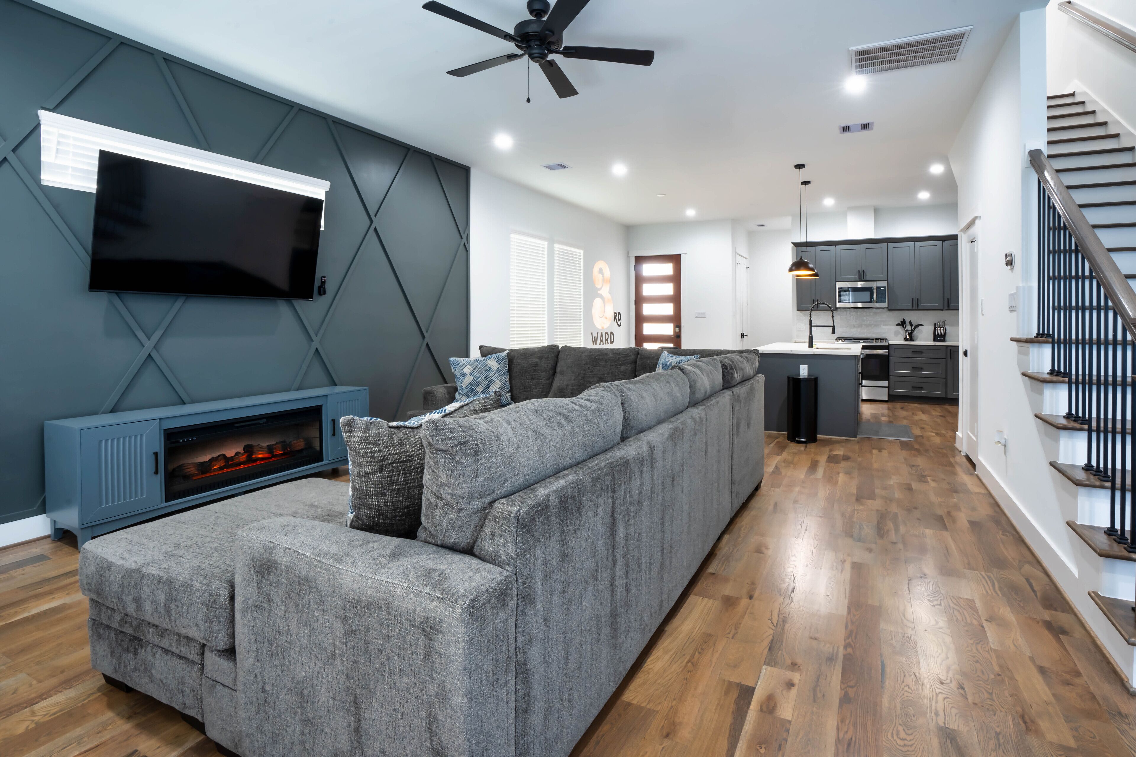 Smart TV, fireplace, video games