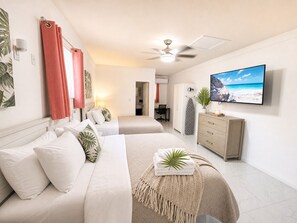 Superior studio suite, 2 queensize bedden, niet-roken | Luxe beddengoed, bedden met traagschuimmatrassen