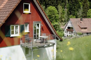 Exterior - Apartment 'Ferienhaus 1 - Wohnung Fichte, 64qm' with Mountain View, Balcony and Wi-Fi (Schenkenzell)