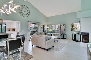 TV, fireplace, DVD player, offices