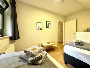 2 bedrooms, iron/ironing board, travel crib, free WiFi