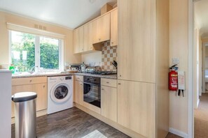 Fridge, microwave, oven, toaster