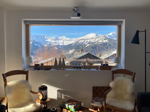 Chalet rénové pour 12 pers., à 100m des pistes, 300m des commerces, terrasses et parking inclus