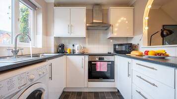 Microwave, oven, stovetop, electric kettle