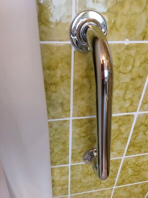 Secador de cabelo, toalhas de banho, sabonete, papel higiênico