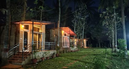 Lake side retreat with earthen cottages