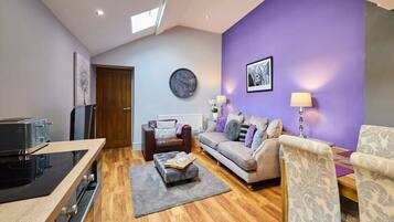 TV, DVD player, books, offices