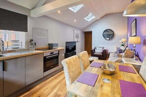 TV, DVD player, books, offices