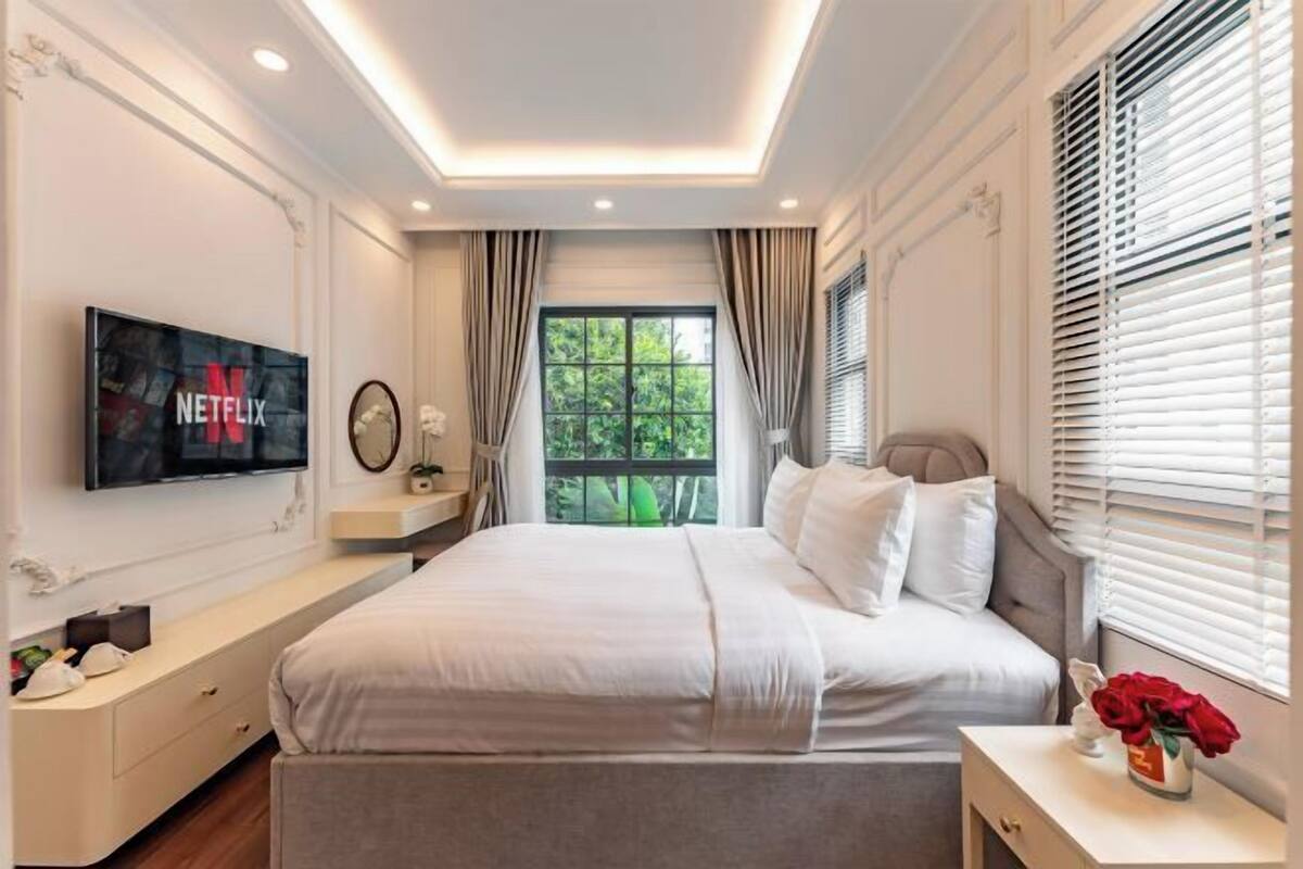 1 dormitorio y ropa de cama de alta calidad