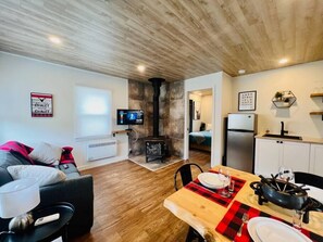 TV, fireplace - Le Calypso - Access to the lake (Magog)