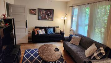 TV, DVD player, books, offices