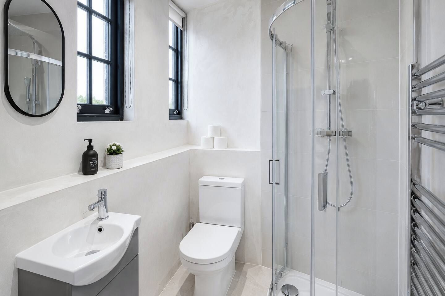 Eco-friendly toiletries, hair dryer, soap