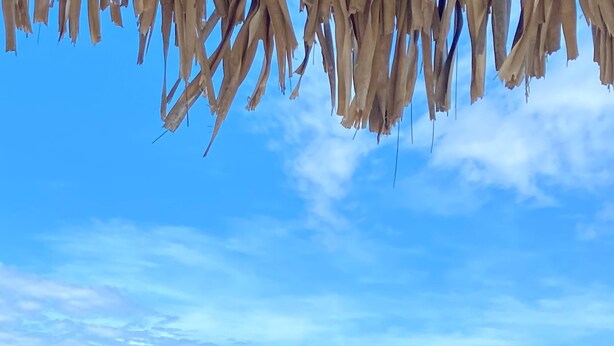 Una playa con agua azul cristalina y una orilla arenosa.