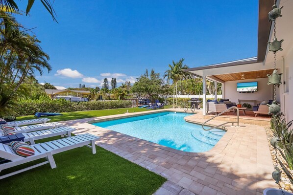 Una piscina riscaldata