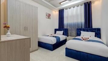 2 bedrooms, iron/ironing board, WiFi, bed sheets