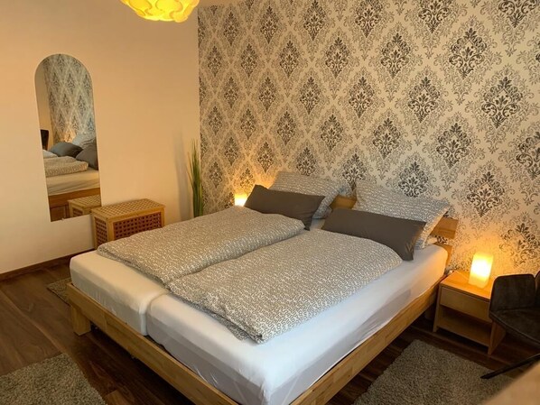 1 makuuhuone, ilmainen Wi-Fi, vuodevaatteet