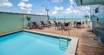 Flat DE Frente Para O MAR COM Vista Linda DA Praia E Localização Perfeita