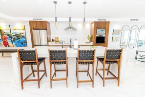 Fridge, microwave, oven, stovetop - Casa Graciela Cozumel at El Cantil (San Miguel de Cozumel)