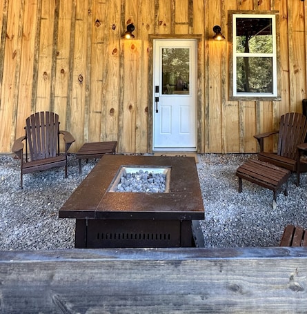 Exterior detail. Enjoy a cozy experience at Elizabeth Farms! Close to hiking & equestrian trails.