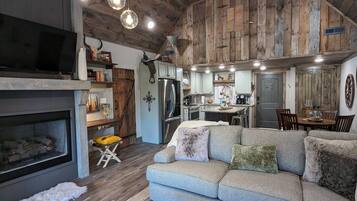 Älytelevisio, takka, videopelejä, kirjoja