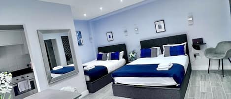 Desk, iron/ironing board, free WiFi, bed sheets
