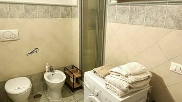 Dusche, Haartrockner, Bidet, Handtücher