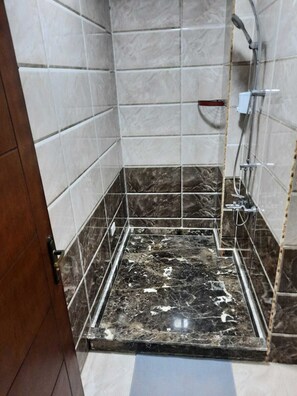 Rainfall showerhead, hair dryer, bidet, towels