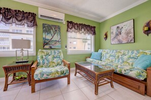 Comfort Condo, Partial Ocean View, Beachside | Living area | 42-inch flat-screen TV with cable channels - Pompano Beachfront Vacation Rentals (Pompano Beach)