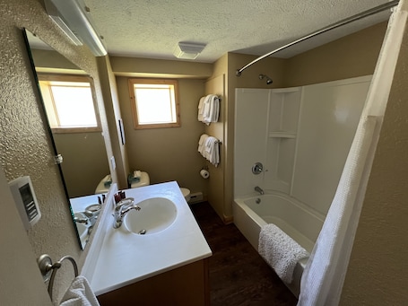 Hair dryer, towels. Queen Suite - Tahquamenon Suites Paradise MI