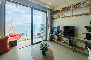 Family Apartment | Living area | 32-inch Smart TV with digital channels