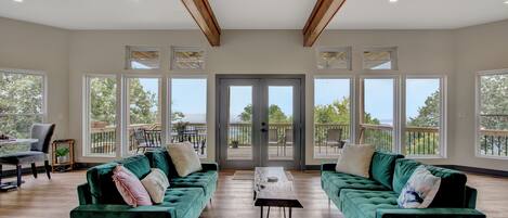 Smart TV, chimenea y libros