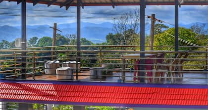 House in the hill homestay homestay is located on the hilltop .