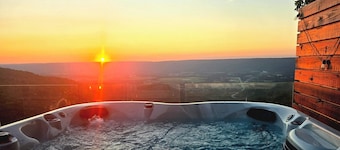 Modern log cabin with breathtaking view