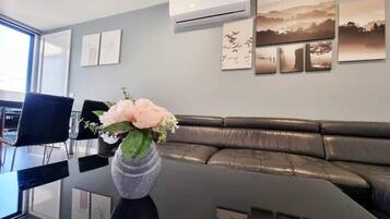 Televisión, libros y oficina