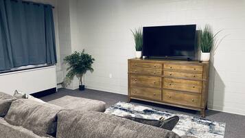 Smart TV, video games, foosball, video library