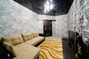 1 bedroom, laptop workspace, soundproofing, iron/ironing board