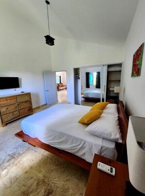 2 bedrooms, in-room safe, travel crib, internet