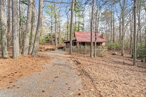 Exterior - Wilderness-themed retreat with community amenities, private hot tub, & fireplace (Ellijay)